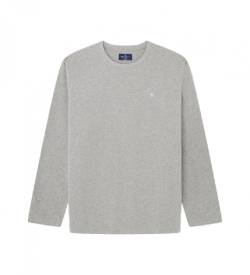 Hackett London für Herren. HMU20011 Klassisches T-shirt grau (S), Heimtextilien, Baumwolle, Langarm von Hackett London
