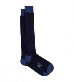 Hackett London für Herren. HMU30023 Lange Merino-Socken navy (M-L), Heimtextilien, Wolle, Marine von Hackett London