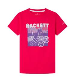 Hackett London für Jungen. HK500926 Tennis-T-Shirt rosa (13años= 157cm), Lässig, Baumwolle, Kurzarm, Kinderbekleidung von Hackett London