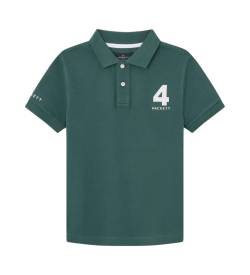 Hackett London für Jungen. HK561566 Heritage Nummer grünes Poloshirt (9años= 134cm), Lässig, Baumwolle, Kurzarm, Kinderbekleidung von Hackett London