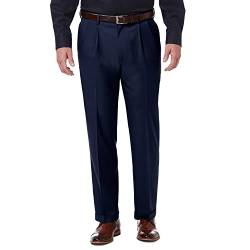 Haggar Herren Premium Comfort Classic Fit Pleat Front Pant Reg. and Big & Tall Größen, Blau, 38W / 30L von Haggar