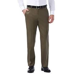 Haggar Herren Premium No Iron Khaki Classic Fit Flat Front Casual Pant (Regular and Big & Tall Sizes) Lässige Hose, Toast, 36W / 29L von Haggar