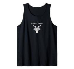 Live Love Lucifer Baphomet - Minimalistisches Pentagramm Satan Tank Top von Hail Satan 666 Occult Atheist Apparel Gifts