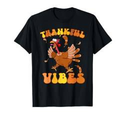 Retro Thankful Vibes Autumn Groovy Thanksgiving Truthahn T-Shirt von HalloooweeenTeez