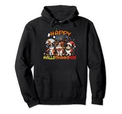 Happy Halloween Thanksgiving Christmas Papillon Dog Lover Pullover Hoodie von Hallothankmas Costume Dog Lover Men Women Kids