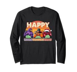 Happy Hallothanksxmas Gamer Halloween Thanksgiving Weihnachten Langarmshirt von Hallothanksxmas Halloween Thanksgiving Christmas