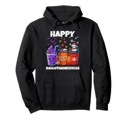 Happy Hallothanksxmas Kakao Halloween Thanksgiving Weihnachten Pullover Hoodie von Hallothanksxmas Halloween Thanksgiving Christmas