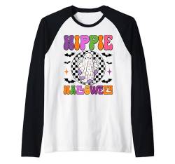 Hippie Halloween Groovy Ghost Erwachsenenkostüm Herren Damen Raglan von Halloween Adult Costume