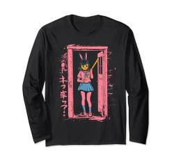 Gruseliges Mädchen Bunny Grunge Slasher Pastell Goth Anime Horror Langarmshirt von Halloween Bunny Mask Girl Horror Kawaii Goth co.