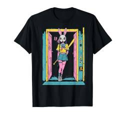 Gruseliges Mädchen Bunny Grunge Slasher Pastell Goth Anime Horror T-Shirt von Halloween Bunny Mask Girl Horror Kawaii Goth co.