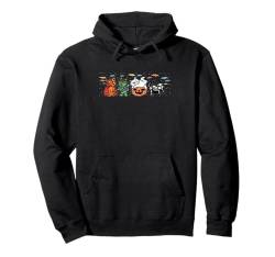 Katze Halloween Monster Design Kätzchen Kürbis Skelett Pullover Hoodie von Halloween Cat Design Men Women Kids