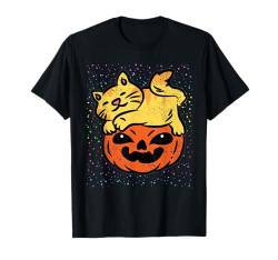 Katze Kürbis Halloween Design Kätzchen Kitty Lover T-Shirt von Halloween Cat Design Men Women Kids