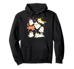 Süßes schwarzes Katzengeisterhexe Halloween-Kostüm für Katzenliebhaber Pullover Hoodie von Halloween Cat For Men Women Girls Kids Spooky co.