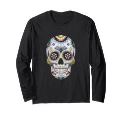 Sugar Skull Calavera Dia de Los Muertos Tag der Toten Langarmshirt von Halloween Cinco de Mayo Boys Girls Men Women Tees