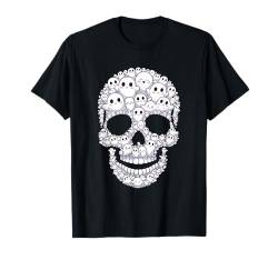 Lustiger Cartoon-Totenkopf mit Geistern T-Shirt von Halloween Costume Boys Girls Men Women Tees Gifts