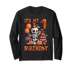 Kids Boo It's My 1st Birthday Halloween Skeleton 1 Years Old Langarmshirt von Halloween Costume Spooky Season Men Women Kids