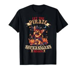 Let The Pirate Shenanigans Begin German Shepherd Halloween T-Shirt von Halloween Costume Spooky Season Men Women Kids