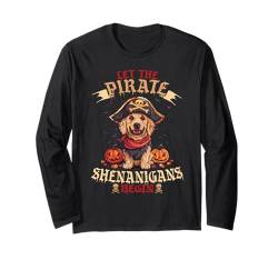 Let The Pirate Shenanigans Begin Golden Retriever Halloween Langarmshirt von Halloween Costume Spooky Season Men Women Kids