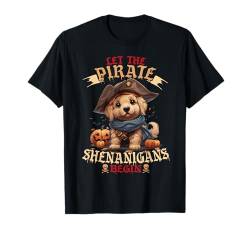 Let The Pirate Shenanigans Begin Golden Retriever Halloween T-Shirt von Halloween Costume Spooky Season Men Women Kids