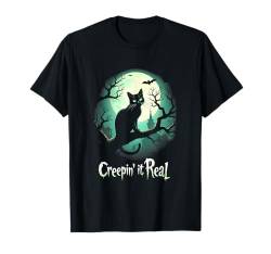 Creepin' it Real Halloween Katze Mond T-Shirt von Halloween Costume Tees For Boys Girls Men Women