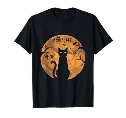 Halloween Katze Mond Mitternacht Miau T-Shirt von Halloween Costume Tees For Boys Girls Men Women