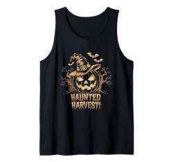 Haunted Harvest Halloween Jack O Laterne Kürbis Tank Top von Halloween Costume Tees For Boys Girls Men Women