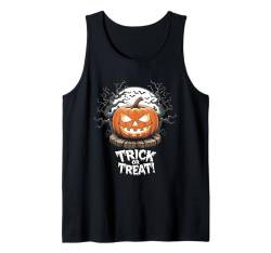 Lustige Halloween Jack O Laterne Kürbis Trick or Treat Tank Top von Halloween Costume Tees For Boys Girls Men Women