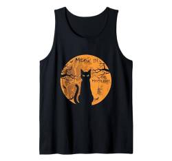 Meow in the Moon Lustige Halloween-Katze Tank Top von Halloween Costume Tees For Boys Girls Men Women