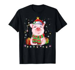 Lustiger Schweine-Weihnachtsmann-Mützen-Baum, Weihnachtspullover, Weihnachtsschwein T-Shirt von Halloween Dog for Women Men Gifts