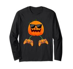 Halloween-Videospiel-Controller mit Kürbisgesicht Gaming Langarmshirt von Halloween Gaming Video Game Boys Kids Gamer