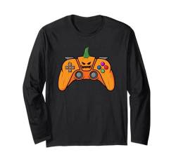 Halloween-Videospiel-Controller mit Kürbisgesicht Gaming Langarmshirt von Halloween Gaming Video Game Boys Kids Gamer