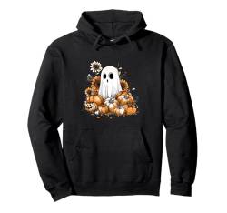 Süßes Boho-Blumengeist Kürbis Halloween Party Geisterkostüm Pullover Hoodie von Halloween Ghost Costume Gift for Halloween Party