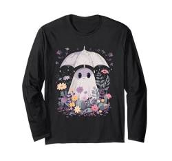 Süßes Boho-Geist unter Regenschirm Halloween Party Geisterkostüm Langarmshirt von Halloween Ghost Costume Gift for Halloween Party