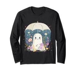 Süßes Boho-Geist unter Regenschirm Halloween Party Geisterkostüm Langarmshirt von Halloween Ghost Costume Gift for Halloween Party