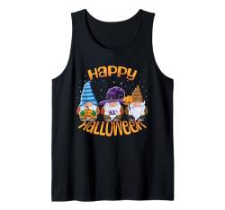 Happy Halloween Zwerge Kürbis Herbst Hexe Niedlich Halloween Tank Top von Halloween Gift For Trick Or Treating Gnomes Autumn