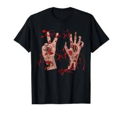 Halloween Blutige Hände Blutspritzer Kostüm Zombie Herren T-Shirt von Halloween Kostüm Blut Vampir Verkleidung Damen