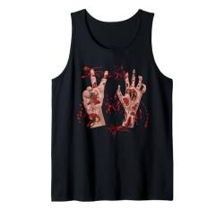 Halloween Blutige Hände Blutspritzer Kostüm Zombie Herren Tank Top von Halloween Kostüm Blut Vampir Verkleidung Damen