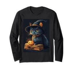 Halloween Deko Frauen Katze Kürbis Männer Kinder Halloween Langarmshirt von Halloween Kostüm Damen Halloween Outfit Herren