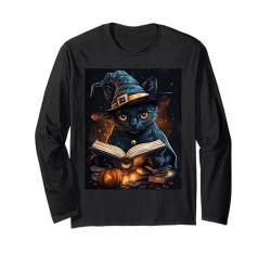 Halloween Deko Frauen Katze Kürbis Männer Kinder Halloween Langarmshirt von Halloween Kostüm Damen Halloween Outfit Herren