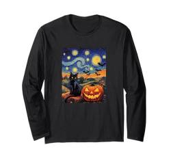 Halloween Deko Frauen Katze Kürbis Männer Kinder Halloween Langarmshirt von Halloween Kostüm Damen Halloween Outfit Herren