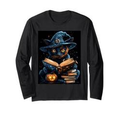 Halloween Deko Frauen Katze Kürbis Männer Kinder Halloween Langarmshirt von Halloween Kostüm Damen Halloween Outfit Herren