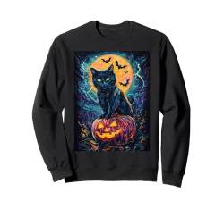 Halloween Deko Frauen Katze Kürbis Männer Kinder Halloween Sweatshirt von Halloween Kostüm Damen Halloween Outfit Herren