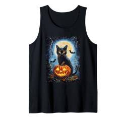 Halloween Deko Frauen Katze Kürbis Männer Kinder Halloween Tank Top von Halloween Kostüm Damen Halloween Outfit Herren