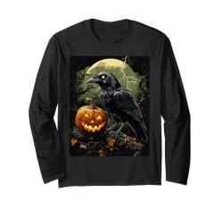 Halloween Deko Frauen Krähe Kürbis Männer Kinder Halloween Langarmshirt von Halloween Kostüm Damen Halloween Outfit Herren