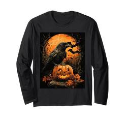 Halloween Deko Frauen Krähe Kürbis Männer Kinder Halloween Langarmshirt von Halloween Kostüm Damen Halloween Outfit Herren