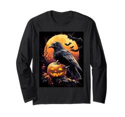 Halloween Deko Frauen Krähe Kürbis Männer Kinder Halloween Langarmshirt von Halloween Kostüm Damen Halloween Outfit Herren