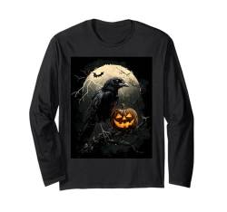 Halloween Deko Frauen Krähe Kürbis Männer Kinder Halloween Langarmshirt von Halloween Kostüm Damen Halloween Outfit Herren