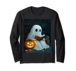 Halloween Deko Frauen Geist Buch Männer Kinder Halloween Langarmshirt von Halloween Kostüm Damen Herren Halloween Outfit