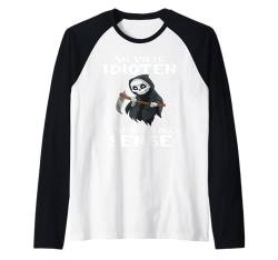 Halloween Kostüm Kinder lustiges Sensenmann Zombie Skelett Raglan von Halloween Kostüm Herren Grusel Deko Party Geschenk