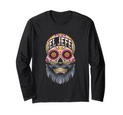 El Jefe Der Tag des toten Bartes Sugar Skull Dia De Los Muertos Langarmshirt von Halloween Men Women Boys Girls Tees and Gifts